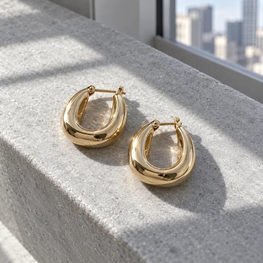 Polished gold-tone everyday hoops