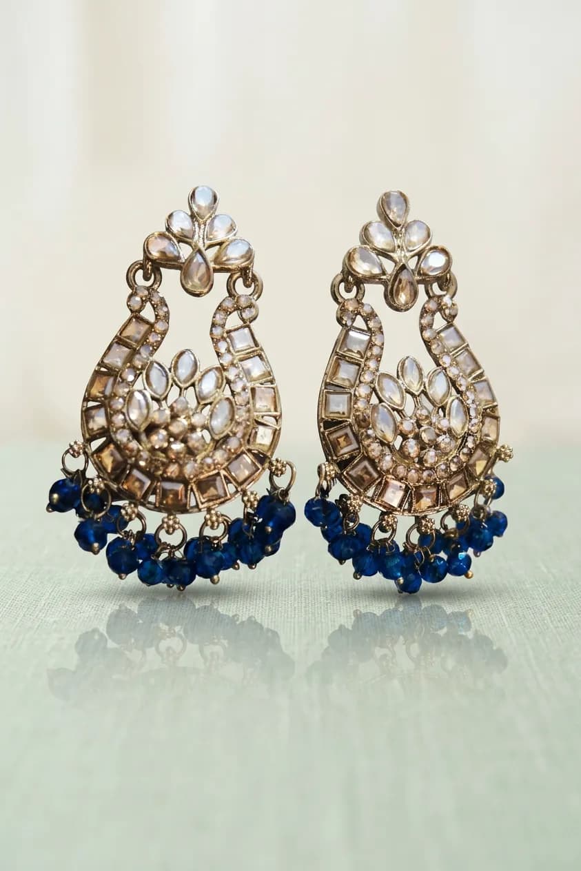 Luxe Beaded Chandbali Earrings
